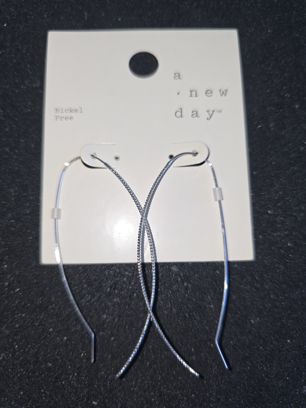 a new day Silver Threader Drop Earrings, New with Tags!